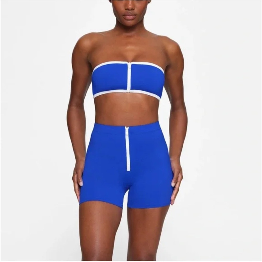 skims sporty zipper swim shorts xxs
